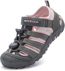 img 4 attached to Closed Hiking Sandals 👞 for Toddler Boys by Weestep
