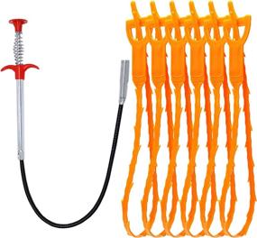 img 4 attached to Valporia Drain Clog Remover Tool Set 🚽 - Hair Drain Cleaner Sticks & Toilet Auger Kit