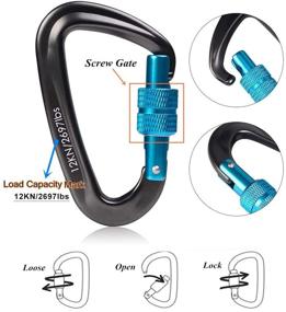 img 1 attached to STURME Carabiner Clip - 12KN Aluminium Wiregate Lightweight Heavy-Duty D-Ring Hooks