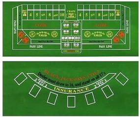 img 1 attached to 🎰 Casino Table Cover for Craps & Blackjack: Includes 2 Dice & 1 Deck of Playing Cards - Available in 36"x24" OR 72"x36