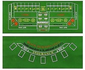 img 3 attached to 🎰 Casino Table Cover for Craps & Blackjack: Includes 2 Dice & 1 Deck of Playing Cards - Available in 36"x24" OR 72"x36