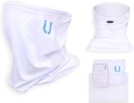 upaloo adjustable drawstring neck gaiter - lightweight breathable fabric, sport mask, reusable & machine washable logo