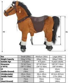 img 2 attached to 🐴 UFREE Horse Action Pony - Walking Horse Toy with Wheels, Rocking Horse Giddy up Ride for Kids Age 3-6
