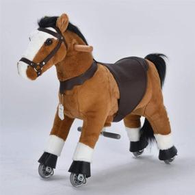 img 1 attached to 🐴 UFREE Horse Action Pony - Walking Horse Toy with Wheels, Rocking Horse Giddy up Ride for Kids Age 3-6