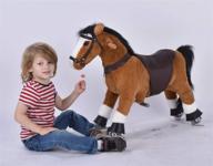 🐴 ufree horse action pony - walking horse toy with wheels, rocking horse giddy up ride for kids age 3-6 logo