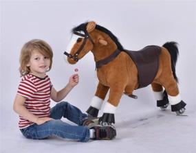 img 4 attached to 🐴 UFREE Horse Action Pony - Walking Horse Toy with Wheels, Rocking Horse Giddy up Ride for Kids Age 3-6