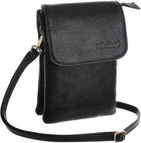 img 4 attached to MINICAT Leather Crossbody Blocking Leather Black