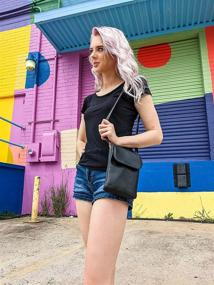 img 3 attached to MINICAT Leather Crossbody Blocking Leather Black