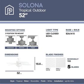 img 1 attached to Prominence Home 80018-01 Solona 52-inch White Ceiling Fan Blade: Efficient and Elegant Cooling Solution