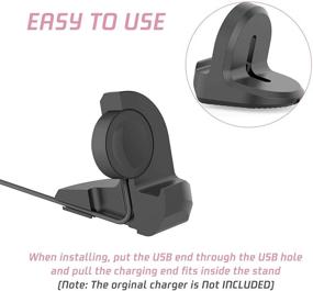 img 3 attached to 🔌 RHOTALL Charger Stand Support for Samsung Galaxy Watch 4 40mm 44mm, Watch 4 Classic 42mm 46mm, Watch 3 41mm 45mm, Active 2 40mm 44mm, Active 40mm - Non-Slip Silicone & Integrated Cable Management Slot