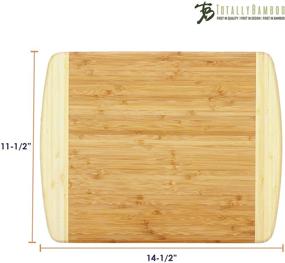 img 1 attached to 🎋 Natural Two Tone 14" x 11.5" Bamboo Serving & Cutting Board - Totally Bamboo Kauai