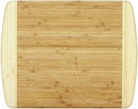 img 4 attached to 🎋 Natural Two Tone 14" x 11.5" Bamboo Serving & Cutting Board - Totally Bamboo Kauai