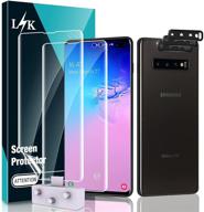 📱 [2+3 пакет] lϟk samsung galaxy s10 plus защита экрана и камеры - поддержка ультразвукового сканера отпечатков пальцев, гибкий tpu, точное выравнивание логотип