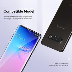 img 2 attached to 📱 [2+3 Пакет] LϟK Samsung Galaxy S10 Plus защита экрана и камеры - Поддержка ультразвукового сканера отпечатков пальцев, гибкий TPU, точное выравнивание