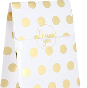 img 1 attached to 🎉 24 Pack of White Party Favor Bags with Gold Foil Dots and Stickers - Enhanced SEO