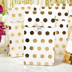 img 3 attached to 🎉 24 Pack of White Party Favor Bags with Gold Foil Dots and Stickers - Enhanced SEO