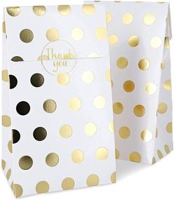 img 4 attached to 🎉 24 Pack of White Party Favor Bags with Gold Foil Dots and Stickers - Enhanced SEO