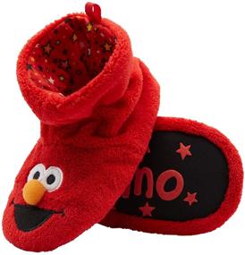 img 4 attached to 🧦 Sesame Street Boys Socktop Slippers: Elmo, Cookie Monster, Big Bird – Comfy Toddler Slippers