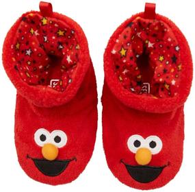 img 3 attached to 🧦 Sesame Street Boys Socktop Slippers: Elmo, Cookie Monster, Big Bird – Comfy Toddler Slippers