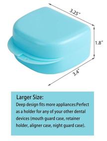 img 3 attached to Удобный набор для хранения: ночные защитные щитки, съемные капы для выравнивания зубов, капа для рта и капсула для хранения протеза (4 штуки)