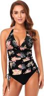 shekini womens printed tankini swimsuits logo