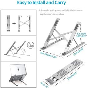 img 2 attached to 🖥️ Versatile Laptop Stand for Desk | cshare Computer Stand Adjustable Laptop Riser Holder | Compatible with MacBook Pro Mac Air Chromebook Dell HP | Fits 7-17 Inch Laptops | Lap Stands Mount