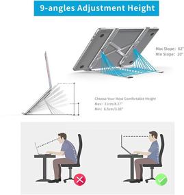 img 1 attached to 🖥️ Versatile Laptop Stand for Desk | cshare Computer Stand Adjustable Laptop Riser Holder | Compatible with MacBook Pro Mac Air Chromebook Dell HP | Fits 7-17 Inch Laptops | Lap Stands Mount