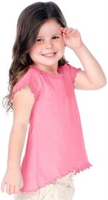 img 2 attached to 👚 Kavio Ruffled Sleeve Lettuce Edge Girls' Clothing