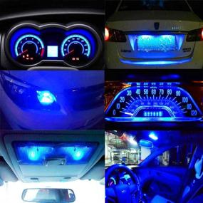 img 1 attached to 🚗 BlyilyB 20-Pack BA9 BA9S 53 57 1895 64111 Blue LED Car Light Bulb for License Plate, Side Door, Courtesy, Interior Dome, and Map Lights