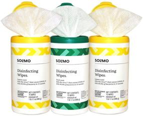 img 2 attached to 🍋 Solimo Disinfecting Wipes - Lemon Scent &amp; Fresh Scent, 75 Count (Pack of 3), Sanitizer/Cleaner/Disinfectant/Deodorizer - Amazon Brand