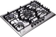 30 inch gas cooktop dt5702 stainless steel 🔥 5 burner gas stovetop - lpg/ng convertible with thermocouple protection logo