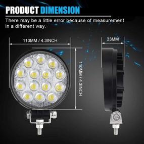 img 3 attached to 🚜 10PCS 42W Led Work Light Pods - High-intensity Flood Round Lights for Trucks, Off-Road, ATV, SUV, UTV, 4WD, Jeep, Boat, Tractor/Spot