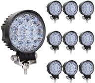 🚜 10pcs 42w led work light pods - high-intensity flood round lights for trucks, off-road, atv, suv, utv, 4wd, jeep, boat, tractor/spot logo