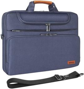 img 4 attached to 🎒 DOMISO 10.1 Inch Waterproof Laptop Bag Business Briefcase Messenger Shoulder Bag for 10.1"-10.5" Laptops, Tablets, iPad Pro, iPad Air, Yoga Book, Acer - Navy Blue