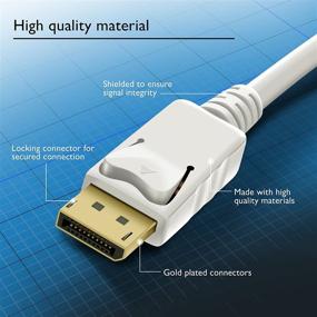 img 2 attached to GearIT кабель DisplayPort на DisplayPort с золотым покрытием 6 футов - готов к разрешению 4K (черный)