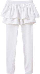 img 4 attached to BOGIWELL Girls Spring Autumn Footless Leggings: Adorable Double Layer Tutu Skirt with Ruffle Detail