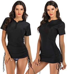 img 3 attached to 👙 LafyKoly Women's UPF 50+ Long Sleeve Rash Guard Swim Shirt with Side Adjustable Design - Ideal Wetsuit Swimsuit Top for UV Protection