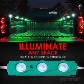 img 2 attached to 🚚 Xprite 8-Piece Green LED Truck Bed Light Kit with On/Off Switch - Ideal for Pickup Exterior Interior Lights, Footwells, Running Boards, Cargo, Under Car, Tonneau Cover, Rail Rock Lighting