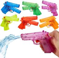 🔫 kicko 6-piece squirt water gun: classic fun toy for pool, party favor - 6 inches, assorted colors, plastic logo