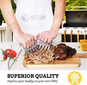 img 1 attached to BBQ Meat Shredder Claws - Effortlessly Shred Meat for Perfect Pulled Pork - Essential Meat Claws for Barbecue, Smoker, and Grill (Stainless Steel) - Set of 2