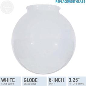 img 2 attached to 🔦 6-Inch White Glass Globe Lamp Shade - 3-1/4-Inch Fitter Opening - Replacement Lighting Fixture (KOR K21815)