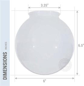 img 1 attached to 🔦 6-Inch White Glass Globe Lamp Shade - 3-1/4-Inch Fitter Opening - Replacement Lighting Fixture (KOR K21815)