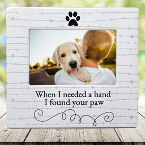 img 4 attached to 🐾 BANBERRY DESIGNS Pet Lover Ceramic Photo Frame – Heartwarming Paw Print Design, Perfect for Tabletop Display of Dog or Cat Photos – Ideal Gift for Dog and Cat Lovers