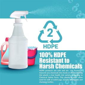 img 1 attached to 🧴 Zwipes 32 oz HDPE Plastic Spray Bottles with Trigger Sprayer - 4-Pack for Efficient Cleaning