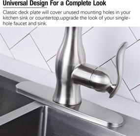 img 3 attached to 🚰 Qomolangma Brush Nickel Kitchen Deck Plate Hole Cover Escutcheon: Perfect Sink Faucet Accessory