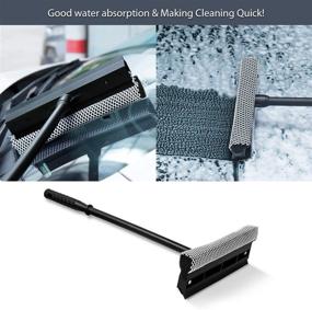 img 3 attached to 🚗 Aido Long-Reach Handle Car Windshield Wash Cleaner with Unique Pivoting Head - Efficient Window Glass Cleaner for Car & Home Interior Exterior Use (Black)