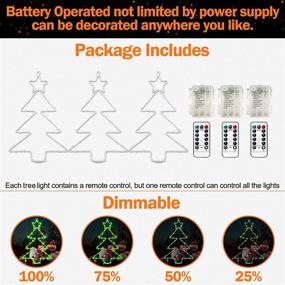 img 1 attached to 🎄 Дополните свою рождественскую обстановку с нашим набором из 3 аккумуляторных LED-светильников для елки – Водонепроницаемость, таймер, 8 режимов! Идеально подходит для домашних рождественских вечеров на крыльце, внутренних каминов и на открытом воздухе во время праздничных вечеринок (Зеленый)