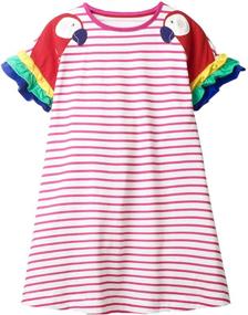img 1 attached to Charming Little Summer Sleeve Cotton Appliques Girls' Clothing and Dresses: Stylish and Breathable Attire for the Trendy Youngsters