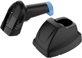 img 4 attached to Беспроводной считыватель штрих-кода QR-кода и двухмерных кодов REALINN Cordless Barcode Scanner с док-станцией USB, дальностью передачи до 328 футов, матричный CMOS-сенсор, форматы Data Matrix, PDF417, UPC, для инвентаризации в складах и супермаркетах