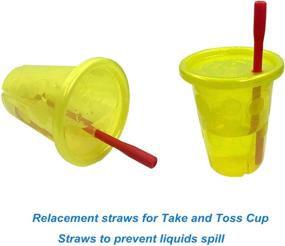 img 2 attached to Desheng Kids Reusable Silicone Straws for Take and Toss Cups - BPA Free, Short, Narrow, Assorted - Pack of 12 with Cleaning Brush